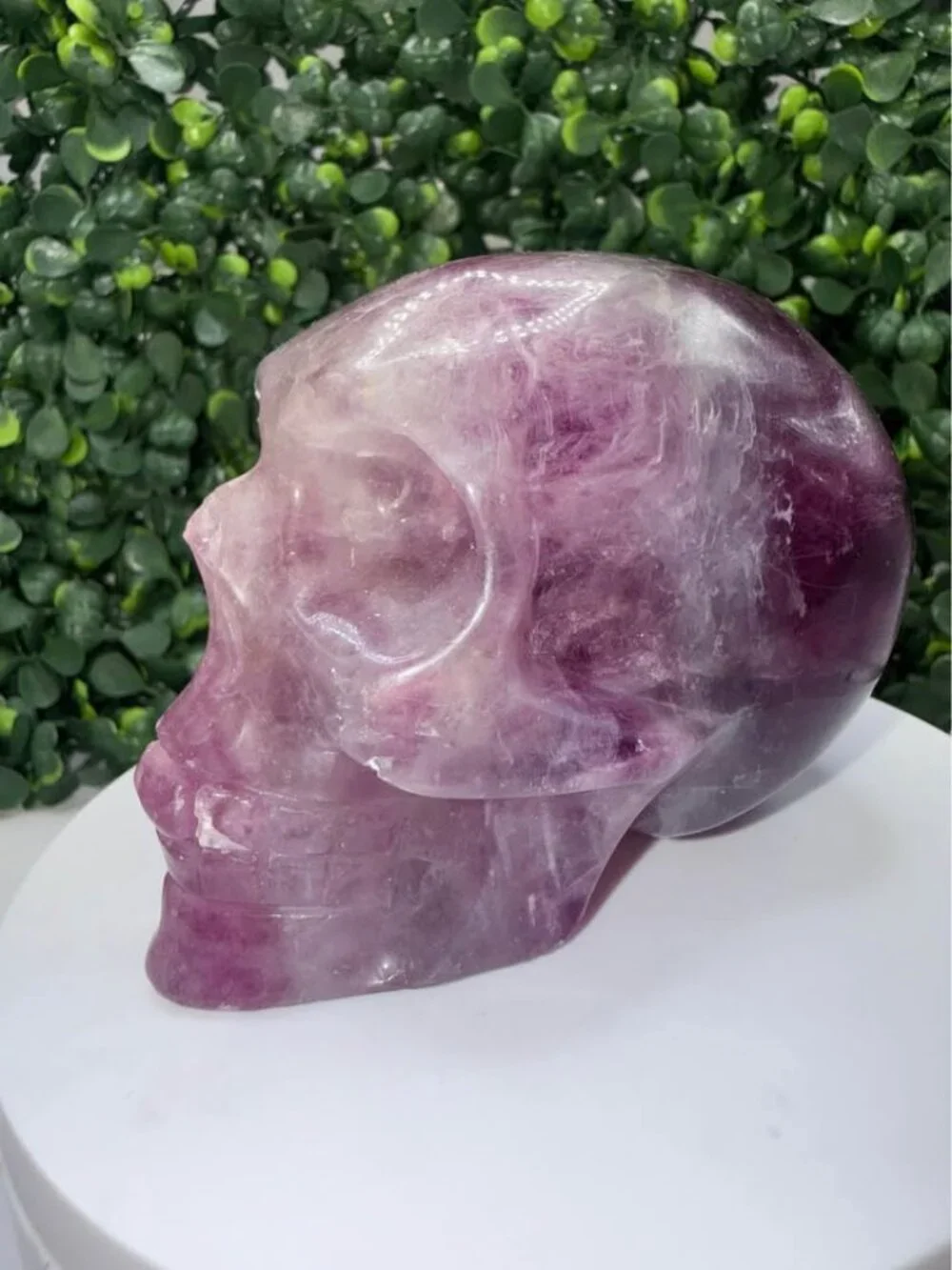 UV Reactive Purple Fluorite Crystal Skull | 564g